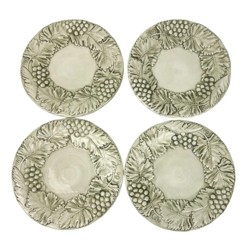 Williams Sonoma Napa Sage Italy Leaf Grape Dessert Bread Appetizer Plates 7